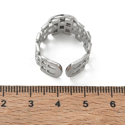 304 Stainless Steel Cuff Ring Components SA-CBA37BC-17B-P-1