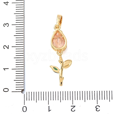 Brass Micro Pave Colorful Cubic Zirconia Pendants CU-CBA65F0-03G-1
