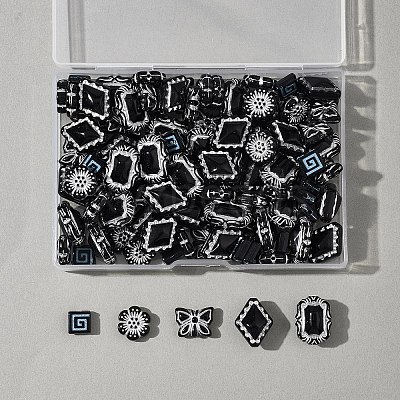 100Pcs 5 Styles Opaque Acrylic Beads OACR-FS0002-06-1
