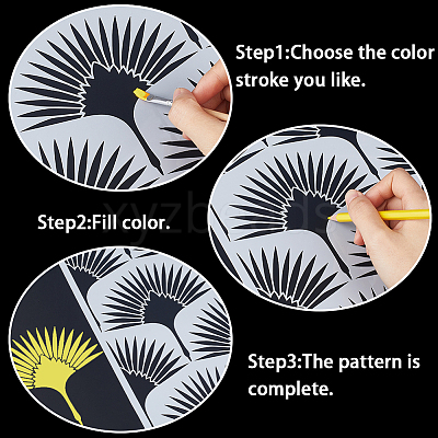 2 Sheets 2 Styles Autumn Theme PET Hollow Out Drawing Painting Stencils DIY-GF0009-78-1