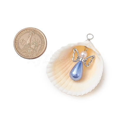 Natural Shell Pendants PALLOY-JF02645-1