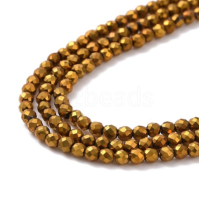 Electroplate Glass Beads Strands GLAA-H021-01A-FP04-1