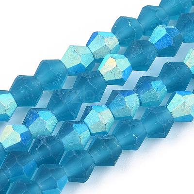 Imitate Austrian Crystal Bicone Frosted Glass Beads Strands X-EGLA-A039-T6mm-MB01-1