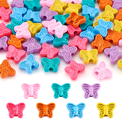 56Pcs 7 Colors Spray Painted Alloy Beads FIND-TA0002-99-1