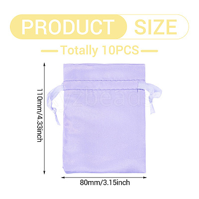 10Pcs Brocade Good Luck Fortune Drawstring Gift Blessing Bags PAAG-TADJ0001-01H-1