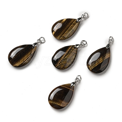 Natural Tiger Eye Pendants G-H286-04P-03-1