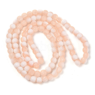 Frosted Crackle Glass Beads Strands GLAA-U001-6mm-M05-1