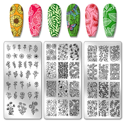 Stainless Steel DIY Nail Art Templates MRMJ-WH0092-023-1