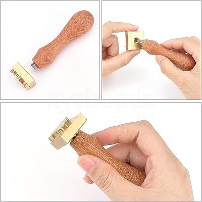 3Pcs 3 Style Golden Brass Stamp Head DIY-OC0007-83-1