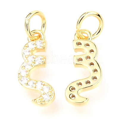Brass Micro Pave Cubic Zirconia Charms ZIRC-O037-20G-1