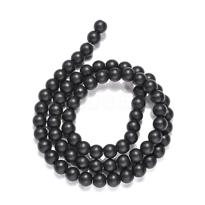 Synthetic Black Stone Beads Strands X-G-G508-6MM-1