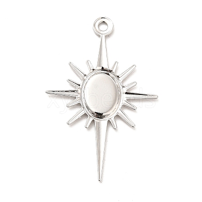 Rack Plating Brass Pendant Cabochon Settings KK-E067-29P-1