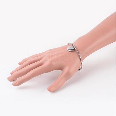 Tarnish Resistant 304 Stainless Steel Cuff Bangles BJEW-JB02389-01-1