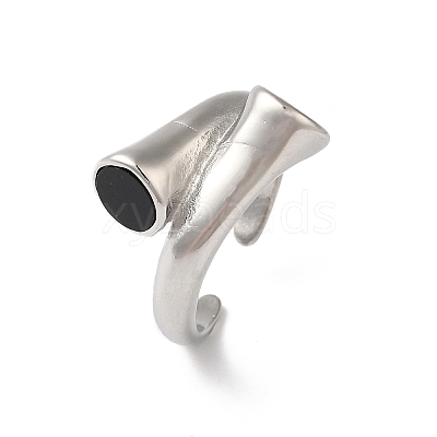 Shell Open Cuff Ring for Women RJEW-C091-03P-02-1