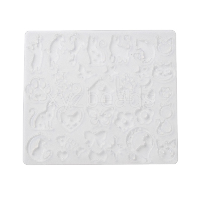 Cat Shape Theme DIY Pendant Silicone Molds DIY-F161-01A-1