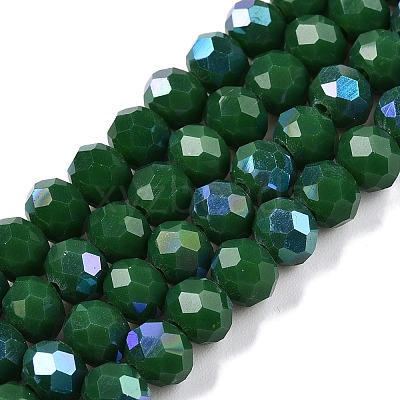 Electroplate Opaque Solid Color Glass Beads Strands EGLA-A044-P6mm-L09-1