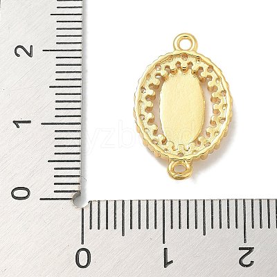 Rack Plating Brass Clear Cubic Zirconia Religion Oval Virgin Mary Connector Charms KK-L224-097G-1