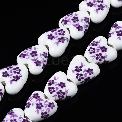 Handmade Porcelain Ceramic Beads Strands PORC-S502-041F-1