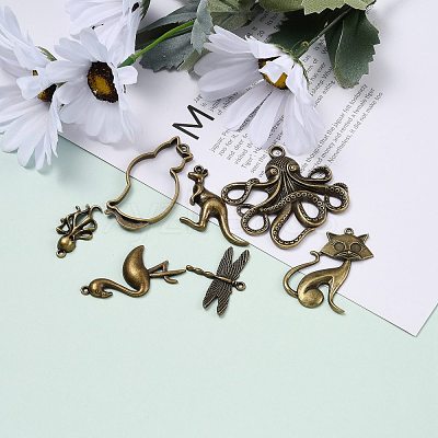 Tibetan Style Alloy Animal Pendants TIBEP-X0003-03-AB-1