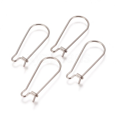 Tarnish Resistant 304 Stainless Steel Hoop Earrings Findings Kidney Ear Wires STAS-L216-22B-P-1