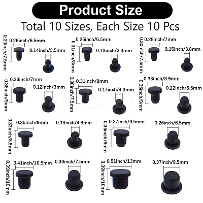 100Pcs 10 Styles Silicone Bottle Seal Plug FIND-GF0008-85-1