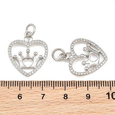 Brass Micro Pave Clear Cubic Zirconia Pendants CU-CBA3D67-05C-P-1