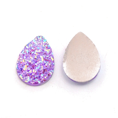 Druzy Resin Cabochons RESI-WH0026-01D-1