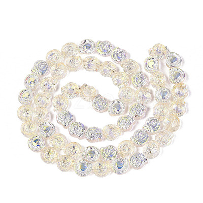 Electroplate Transparent Glass Beads Strands EGLA-Q136-02A-01-1