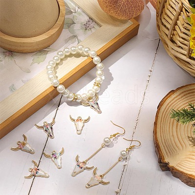 30Pcs 5 Colors Alloy Enamel Pendants ENAM-SC0003-85-1