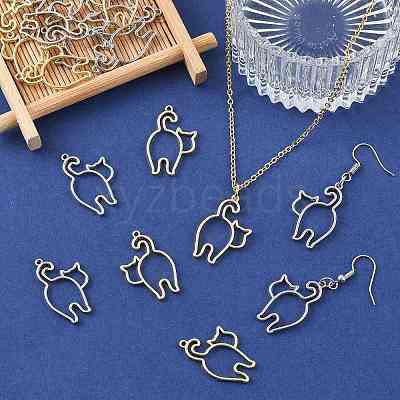 20Pcs 2 Colors Alloy Open Back Bezel Pendants FIND-FS0005-14-1