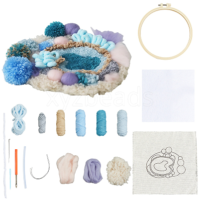 DIY Coaster Punch Needle Embroidery Starter Kits for Beginners DIY-WH20095-003D-1