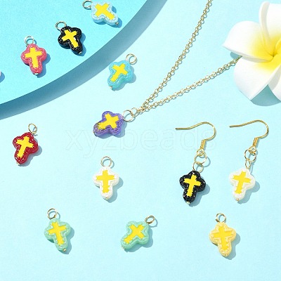 20Pcs 10 Colors Handmade Lampwork Pendants PALLOY-CJ00166-1