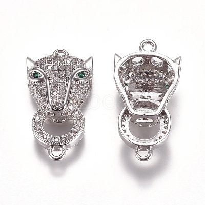 Brass Micro Pave Cubic Zirconia Links connectors ZIRC-K081-45P-1