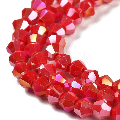 Opaque Solid Color Electroplate Glass Beads Strands X1-GLAA-F029-P4mm-A02-1