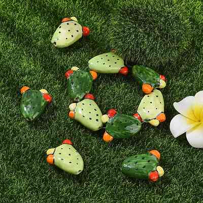 10Pcs 2 Colors Handmade Porcelain Beads PORC-CJ0001-23-1
