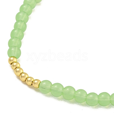 Rack Plating Brass with Crystal Round Beaded Bracelets for Women BJEW-B106-20G-1