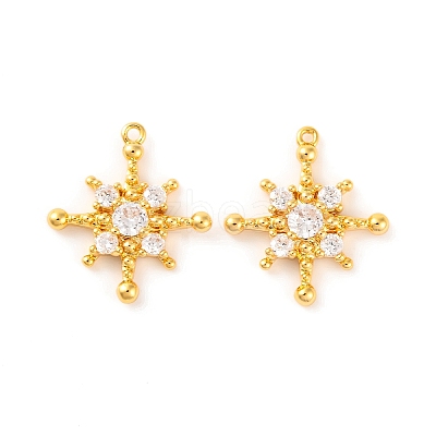 Brass Micro Pave Clear Cubic Zirconia Pendants KK-U017-10G-G-1