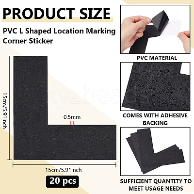 PVC L Shaped Location Marking Corner Sticker DIY-WH0504-919A-1