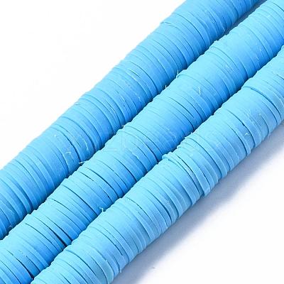 Flat Round Handmade Polymer Clay Beads CLAY-R067-12mm-36-1