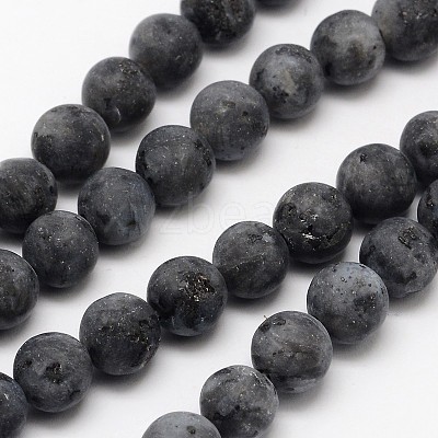 Natural Larvikite Beads Strands G-D692-8mm-1