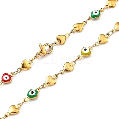 Unisex 304 Stainless Steel Rosary Bead Necklaces NJEW-L457-001A-G-1