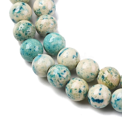 Natural Dyed Marble Beads Strands G-P593-6mm-04-1