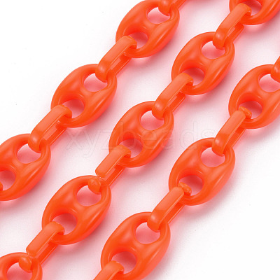 Handmade Opaque Acrylic Coffee Bean Chains CHAC-ZX0001-01F-1