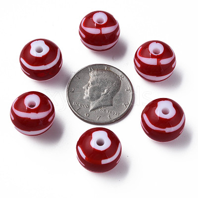 Opaque Striped Acrylic Beads MACR-S373-27B-01-1