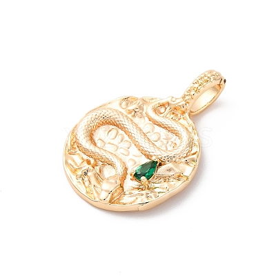 Brass Glass Pendants KK-D360-18G-1