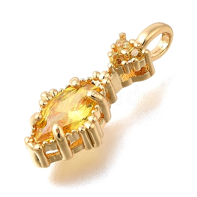 Brass Glass Pendants KK-U061-20G-03-1