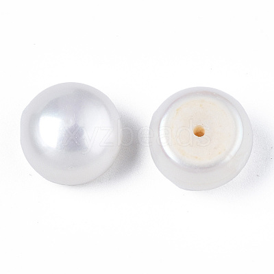 Half Drilled Natural Cultured Freshwater Pearl Beads PEAR-R008-01-1