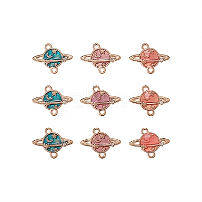 Zinc Alloy Enamel Links connectors ENAM-CJ0001-19-1