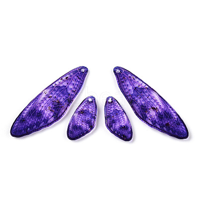 Transparent Resin Wing Earrings Pendants FIND-TAC0006-58C-1