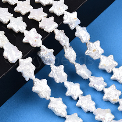 Natural Nucleated Baroque Keshi Pearl Beads Strands PEAR-S020-Z03-1